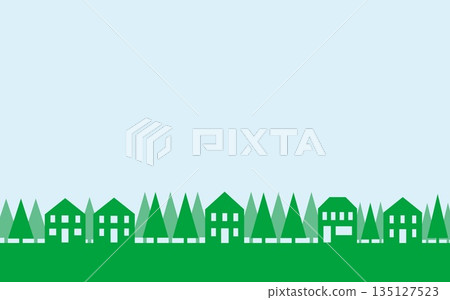 Streetscape, Houses, Trees Streetscape, Houses, Trees 135127523