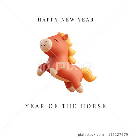 Happy New Year 2026 Year of the Horse Happy New Year 2026 Year of the Horse 135127579