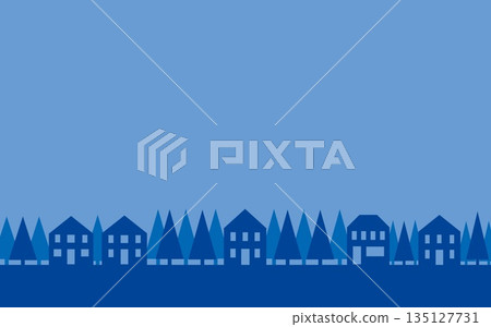 街景、房屋、樹木 135127731