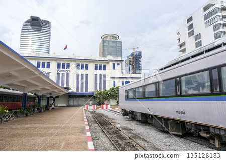 Cambodian Railways Phnom Penh Station and train Cambodian Railways Phnom Penh Station and train 135128183