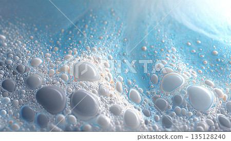 藍色抽象背景，帶有泡沫紋理。 135128240
