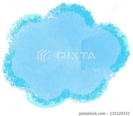 Watercolor style blue hand-painted texture material 135128331