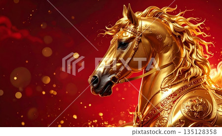 Beautiful red horse head isolated illustration Beautiful red horse head isolated illustration 135128358
