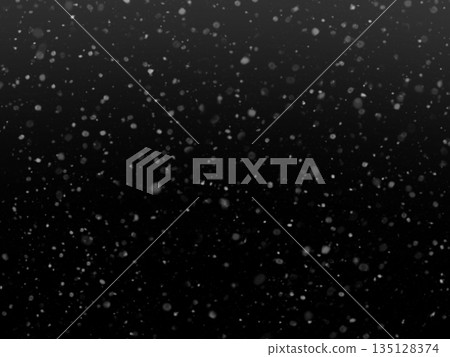 Realistic falling snow overlay background. Winter snowflake particle effect for Christmas, New Year, festive design.  135128374