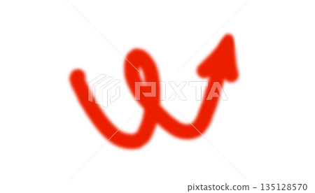 Hand-drawn red curved arrow with loop isolated on white background. Doodle sketch up arrow for note highlight, infographic, or creative design element. Hand-drawn red curved arrow with loop isolated on white background. Doodle sketch up arrow for note highlight, infographic, or creative design element. 135128570
