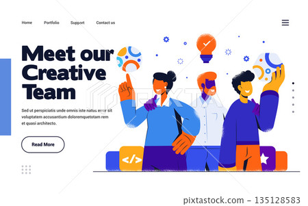 Modern Flat design Illustration of Meet our Creative Team 135128583