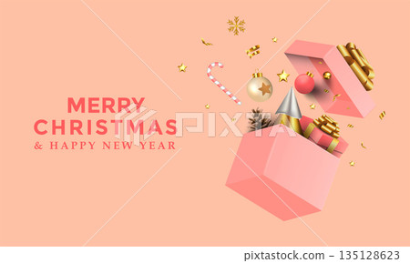 Modern Merry Christmas Greeting Card design Modern Merry Christmas Greeting Card design 135128623