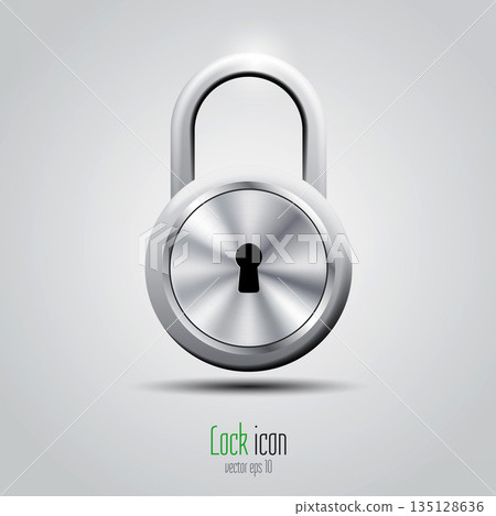 3d lock icon. Vector 3d lock icon. Vector 135128636
