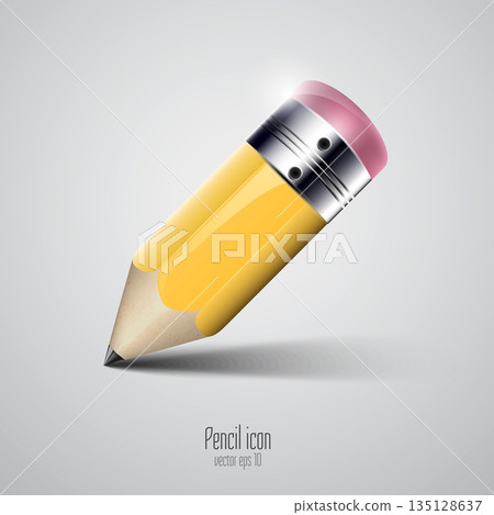 Yellow pencil icon. Vector Yellow pencil icon. Vector 135128637