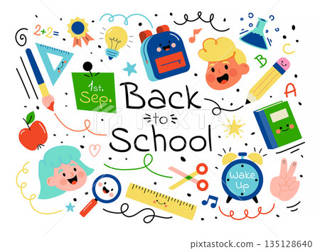 Retro Charaters design - Back to School Retro Charaters design - Back to School 135128640