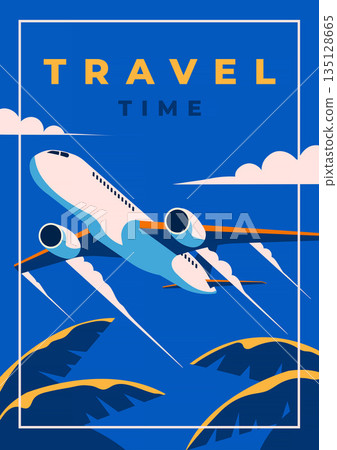Retro Summer Background Flat design Summer time 8 Retro Summer Background Flat design Summer time 8 135128665