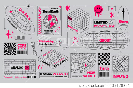 Modern Geometric Brutalist Elements 2 Modern Geometric Brutalist Elements 2 135128865