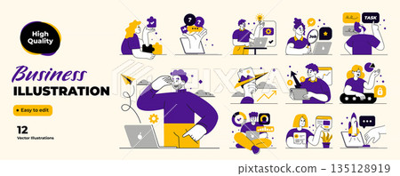 Flat Design Modern Illustration of Business 135128919