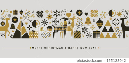 Simple Holiday New year card design 135128942