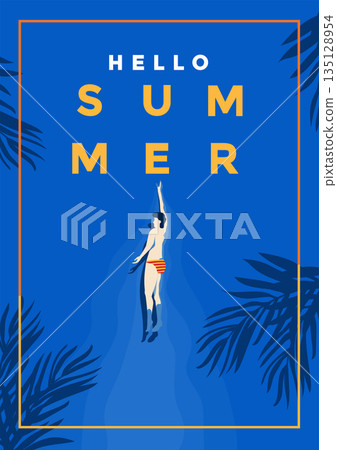 Summer Background Flat design Summer time 4 135128954