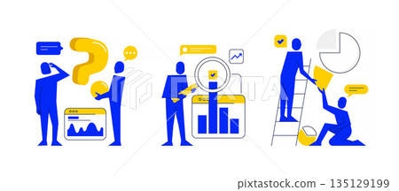 Flat Modern design Illustration of Data Analysis 135129199