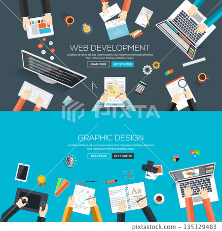 Flat designed banners Flat designed banners 135129483