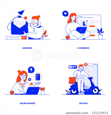 Flat Modern design Illustration 4 Flat Modern design Illustration 4 135129531