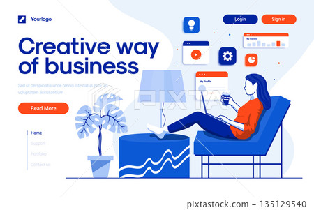 Flat Modern design Illustration of Creative Business Flat Modern design Illustration of Creative Business 135129540