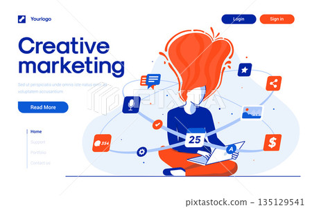 Flat Modern design Illustration of Creative Marketing 135129541