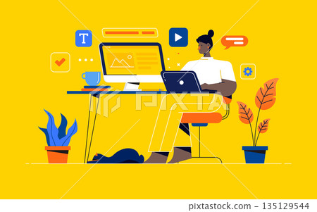 Flat Modern design Illustration of Designer Flat Modern design Illustration of Designer 135129544