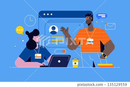 Flat Modern design Illustration of Hiring and recruitment 135129559
