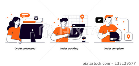 Flat Modern design Illustration of Online Shopping Concept set 6 Flat Modern design Illustration of Online Shopping Concept set 6 135129577