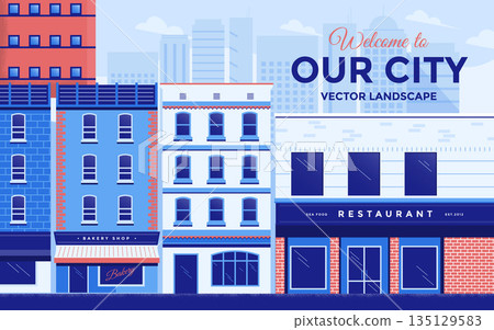 Flat Modern design Illustration of Our city 135129583