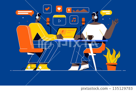 Flat Modern design Illustration of Podcast 135129783