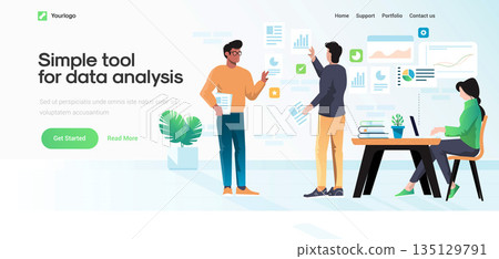 Flat Modern design Illustration of Simple tool for Data Analysis 135129791