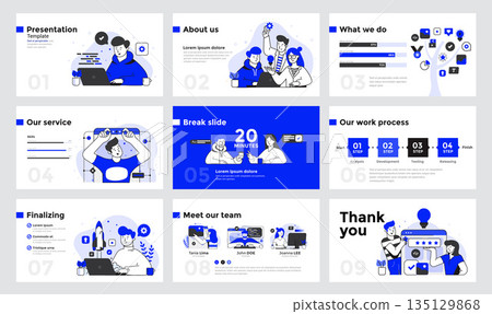 Infographics slide template design 135129868