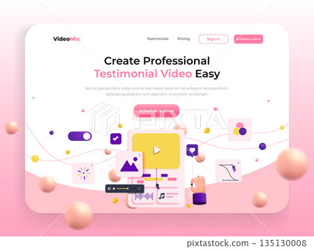 Landing Page Template - Testimonial Video 135130008