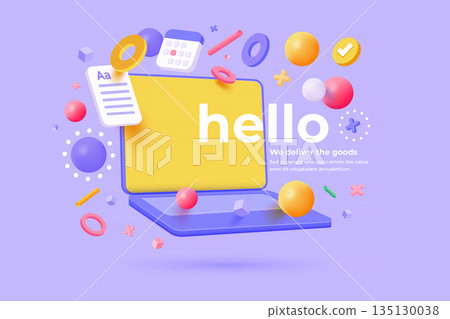 Modern 3d illustration of Business concept Modern 3d illustration of Business concept 135130038