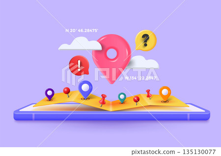 Modern 3d illustration of Gps concept concept Modern 3d illustration of Gps concept concept 135130077
