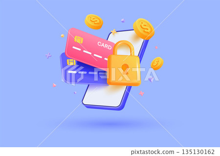 Modern 3d illustration of Online payment Modern 3d illustration of Online payment 135130162