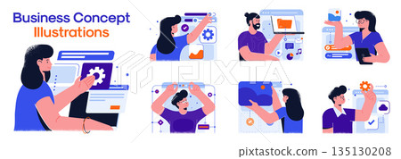 Modern colorful Business concept illustration set 3 Modern colorful Business concept illustration set 3 135130208
