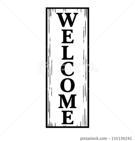 Vertical rustic farmhouse welcome sign 135130242