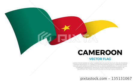 Shining flag with realistic shadows waving in three layers. The elegant curves and realistic shading create a sense of motion 135131067