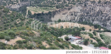 Winding Road Through Dry Mediterranean Hills Winding Road Through Dry Mediterranean Hills 135131883