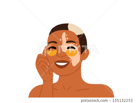 Woman applying cleansing and moisturizing face skincare products at home. Everyday skin care routine with cleanser and moisturizer. Colored flat graphic vector illustration isolated on white 135132253