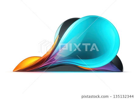 Abstract Glass Wave with Soft Color Gradient Abstract Glass Wave with Soft Color Gradient 135132344