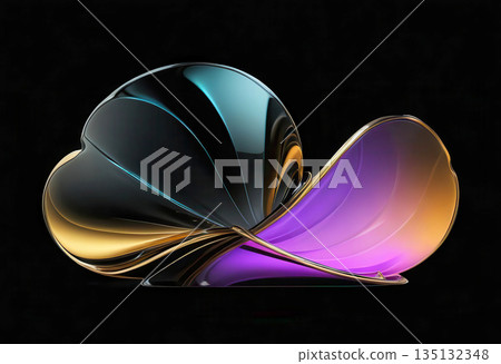 Abstract Glass Sculpture with Soft Color Flow Abstract Glass Sculpture with Soft Color Flow 135132348