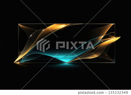 Abstract Glass Frame with Futuristic Light Abstract Glass Frame with Futuristic Light 135132349
