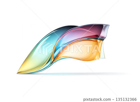 Smooth Abstract Glass Wave with Soft Gradient 135132366