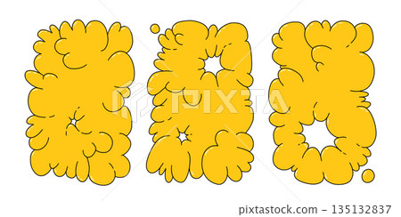 Bubble abstract shapes sticker pack. Funky balloon organic elements icon sign in trendy retro y2k style. Cartoon graffiti vector illustration isolated on white background. Bubble abstract shapes sticker pack. Funky balloon organic elements icon sign in trendy retro y2k style. Cartoon graffiti vector illustration isolated on white background. 135132837