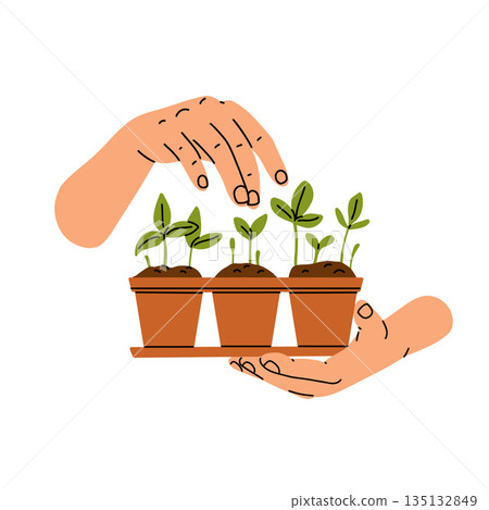 Gardening equipment and tools still life vector illustration. Garden watering can, flowers, shovel, flowerpot with plant, wellies rubber boots icon set isolated on a white background Gardening equipment and tools still life vector illustration. Garden watering can, flowers, shovel, flowerpot with plant, wellies rubber boots icon set isolated on a white background 135132849
