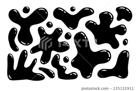 Irregular blob, set of abstract organic shapes. Abstract irregular random blobs. Simple liquid amorphous splodge. Trendy minimal designs for presentations, banners, posters and flyers Irregular blob, set of abstract organic shapes. Abstract irregular random blobs. Simple liquid amorphous splodge. Trendy minimal designs for presentations, banners, posters and flyers 135132911