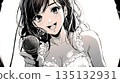Illustration of a woman with a microphone 135132931
