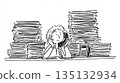 Illustration of a busy office taking phone calls 135132934