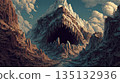 Fantastic mountain range and cloud landscape 135132936